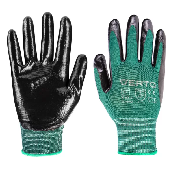 Mănuși de grădinărit VERTO, acoperire nitril, 4131X, 10", material respirabil 97H153