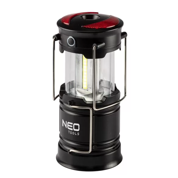 Lampă de camping NEO TOOLS, 3 funcții, pliabilă, 200 lumeni, pe baterii 3xAA, LED COB, 3W 99-030