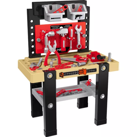 NEO TOOLS Mini atelier pentru copii, cu unelte din plastic, 50x27x68cm GD010