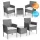 Set mobilier de grădină cu efect de ratan – masă și scaune, gri, MultiGarden