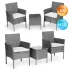 Set mobilier de grădină cu efect de ratan – masă și scaune, gri, MultiGarden