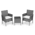Set mobilier de grădină cu efect de ratan – masă și scaune, gri, MultiGarden