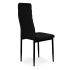 Scaune cu spătar modelat – catifea neagră – set de 4 bucăți
