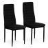 Scaune cu spătar modelat – catifea neagră – set de 4 bucăți