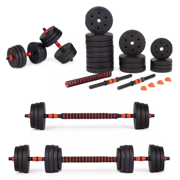 Set haltere ajustabile 2x20 kg cu bară de 40 kg