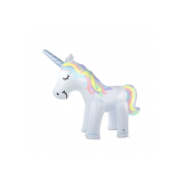 Unicorn uriaș gonflabil care pulverizează apă