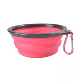   Bol de hrană și apă portabil din latex pentru câini (350ML)
