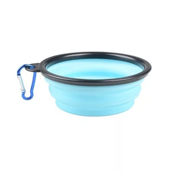 Bol de hrană și apă portabil din latex pentru câini (350ML)