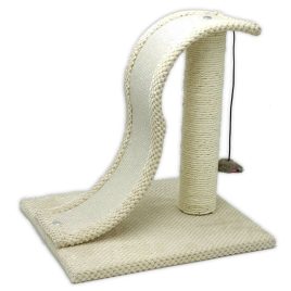   Stâlp de zgâriat, mobilier pentru pisici, cu șoarece de jucărie suspendat