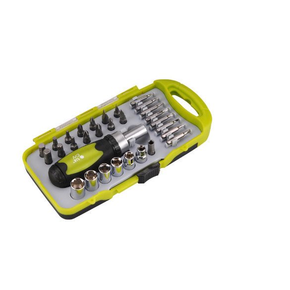 Set chei cu clichet BIT, șurubelniță Extol Craft