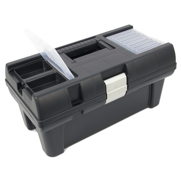 Cutie de scule din plastic, cu închizători de aluminiu, lacătabilă 16