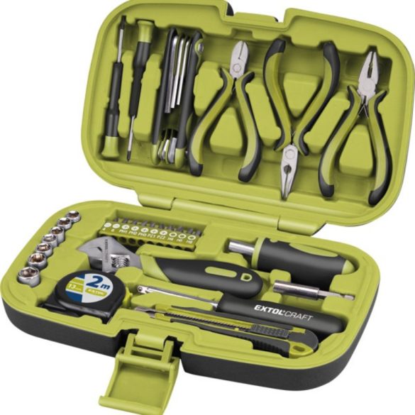 Set de 35 unelte Extol Craft cu geantă din plastic
