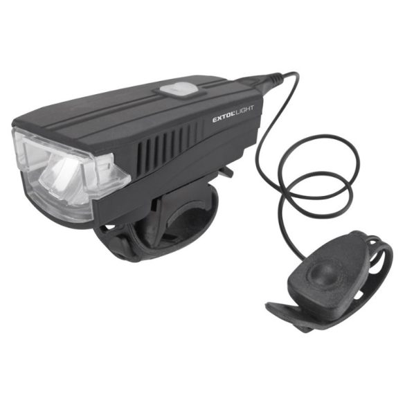 Extol Light lampă LED pentru bicicletă cu lumină albă și claxon