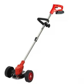   Kiyoshi trimmer de margini 24V cu roți ajutătoare, coasă cu mâner telescopic, 2 baterii incluse