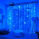 Cortină luminoasă LED 3x2,8 m cu 8 programe, pentru interior și exterior, extensibilă - albastru