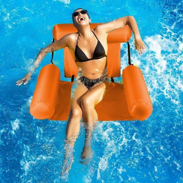 Fotoliu plutitor mare, gonflabil pentru piscină - portocaliu