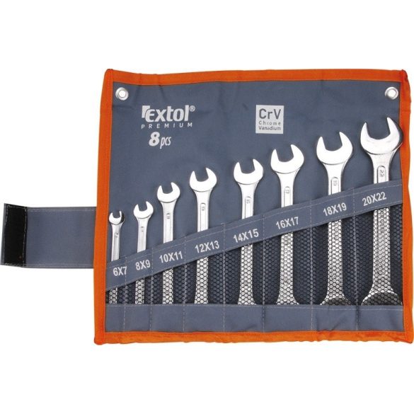 Set chei fixe Extol Premium 8 bucăți în husă de pânză (6-22 mm)
