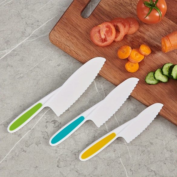 Set cuțite sigure din plastic pentru fructe și prăjituri - Set de cuțite sigure