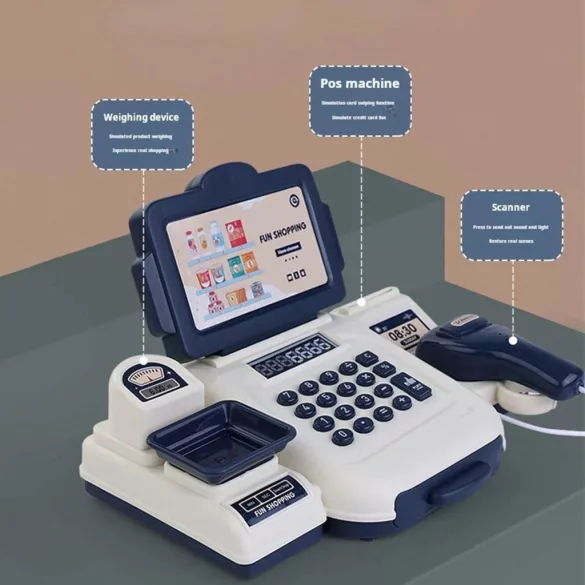 Set de casă de marcat cu bani de jucărie și card de credit