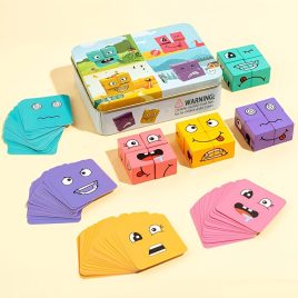   Set Fa Puzzle de Față pentru Copii cu Blocuri de Construcție