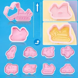 8 forme de biscuiți în formă de vehicul