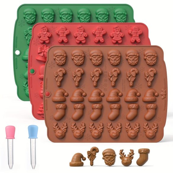 1buc, Formă de ciocolată de Crăciun, formă din silicon 3D