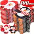 Set de 100 suporturi de acadele de Crăciun - cu modele de Moș Crăciun, pinguin și om de zăpadă