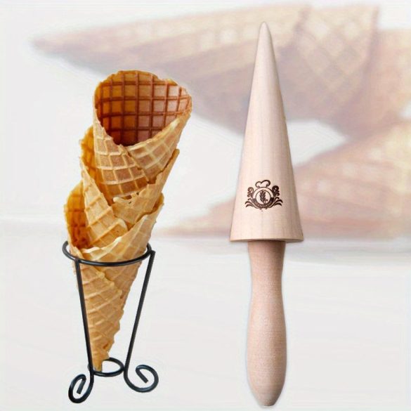 Rulou pentru pizzelle și conuri krumkake din lemn