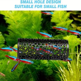   Ascunzătoare pentru pești - decorațiune acvariu din material PP pentru pești mici și creveți - habitat cilindric plutitor cu adeziv