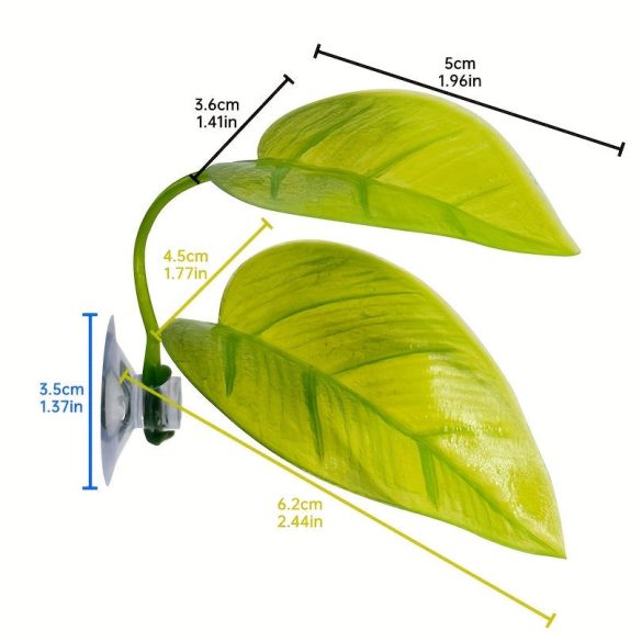 Decorațiune acvariu cu două straturi, ascunzătoare pentru pești în formă de frunză