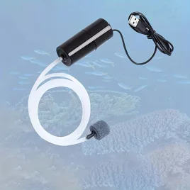 Mini pompă de aer pentru acvariu, portabilă, cu USB
