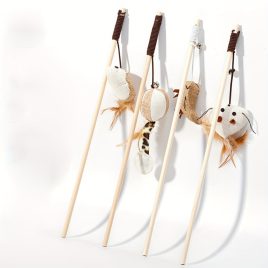   Baghetă Interactivă Amuzantă pentru Pisici, Băț din Lemn pentru Pisici