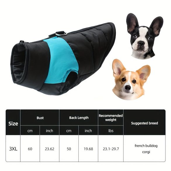 Geacă matlasată pentru câini