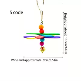 Jucărie de Mestecat pentru Papagali din Lemn Colorat