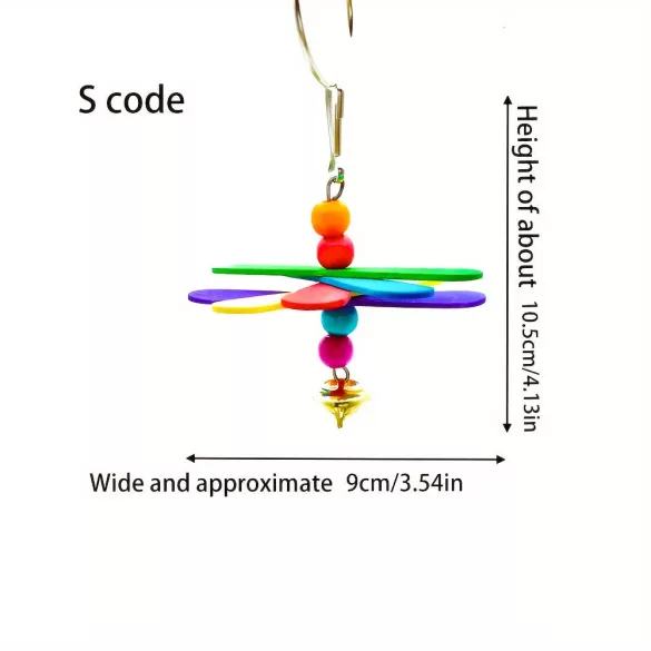 Jucărie de Mestecat pentru Papagali din Lemn Colorat