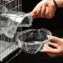 Cadă transparentă din plastic pentru baie de păsări cu prindere cu cârlig