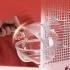 Cadă transparentă din plastic pentru baie de păsări cu prindere cu cârlig