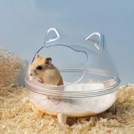   Mare și Transparent Acvariu din Acril cu Nisip și Baie pentru Hamsteri