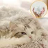 Pat de Pluș Rotund cu Glugă pentru Animale de Companie
