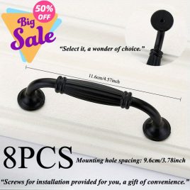 8 mânere deschidere dulap metalic negru