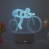 Lumină de noapte LED pentru bicicletă de munte 3D, cu intensitate reglabilă