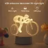 Lumină de noapte LED pentru bicicletă de munte 3D, cu intensitate reglabilă