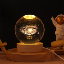   Lampă de masă modernă cu glob de cristal gravat 3D cu laser