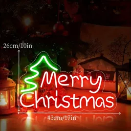 Semn de neon vesel de Crăciun pentru interior