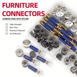 Set de 100 bucăți închidere mobilier 3 în 1