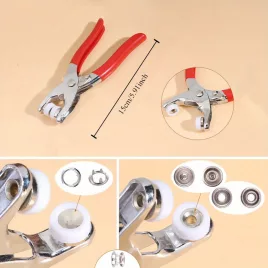 Set de 50 Butoane de Metal cu Presă Manuală