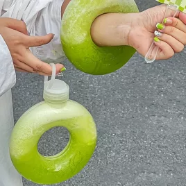   1 sticlă de apă rezistentă la căldură de 500 ml în formă de gogoasă