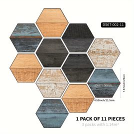 11 buc. autocolante colorate pentru podea, hexagonale