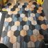 11 buc. autocolante colorate pentru podea, hexagonale