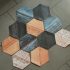 11 buc. autocolante colorate pentru podea, hexagonale